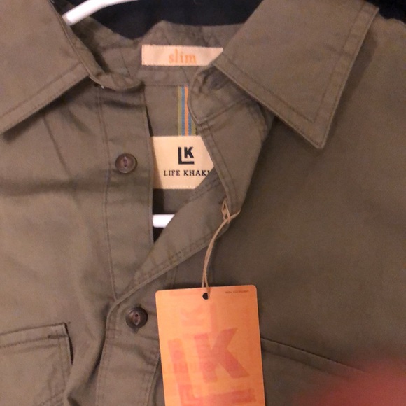 Life Khaki long sleeve olive green button up - Picture 3 of 5
